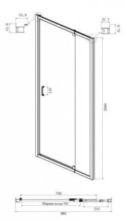 Душевая дверь Ambassador Elysium 111021103KX 90см хром/прозрачное